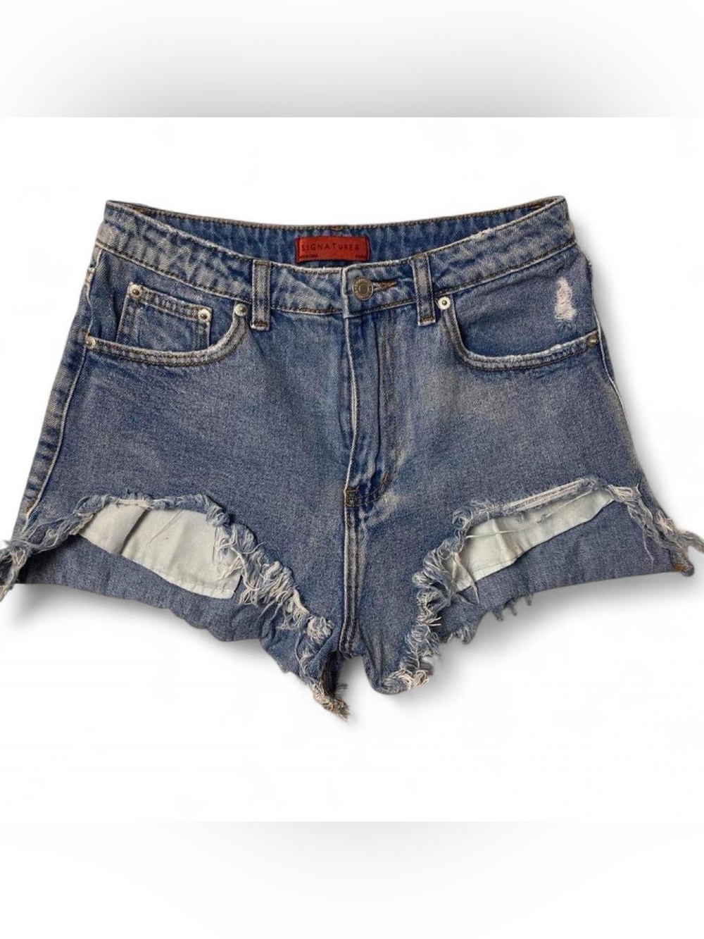 Festival Grunge Frayed Raw Hem High Rise Jean Shorts Size Small